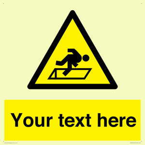 Custom Warning Hatch Sign